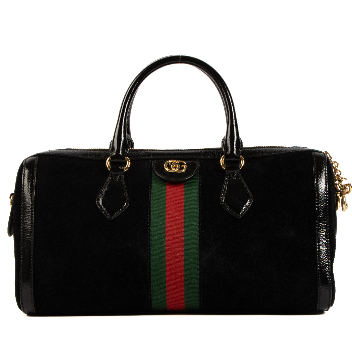 Black suede gucci bag outlet