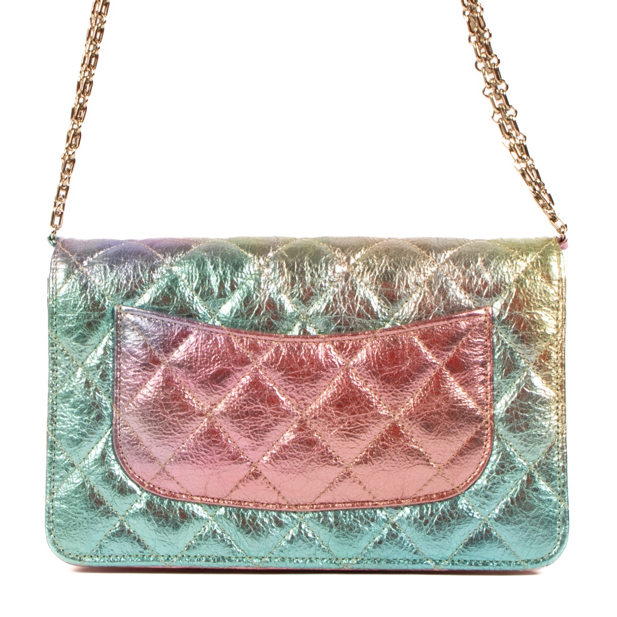 CHANEL レインボーバングル Chanel Rainbow Metallic 2.55 Wallet On Chain Bag ○ Labellov