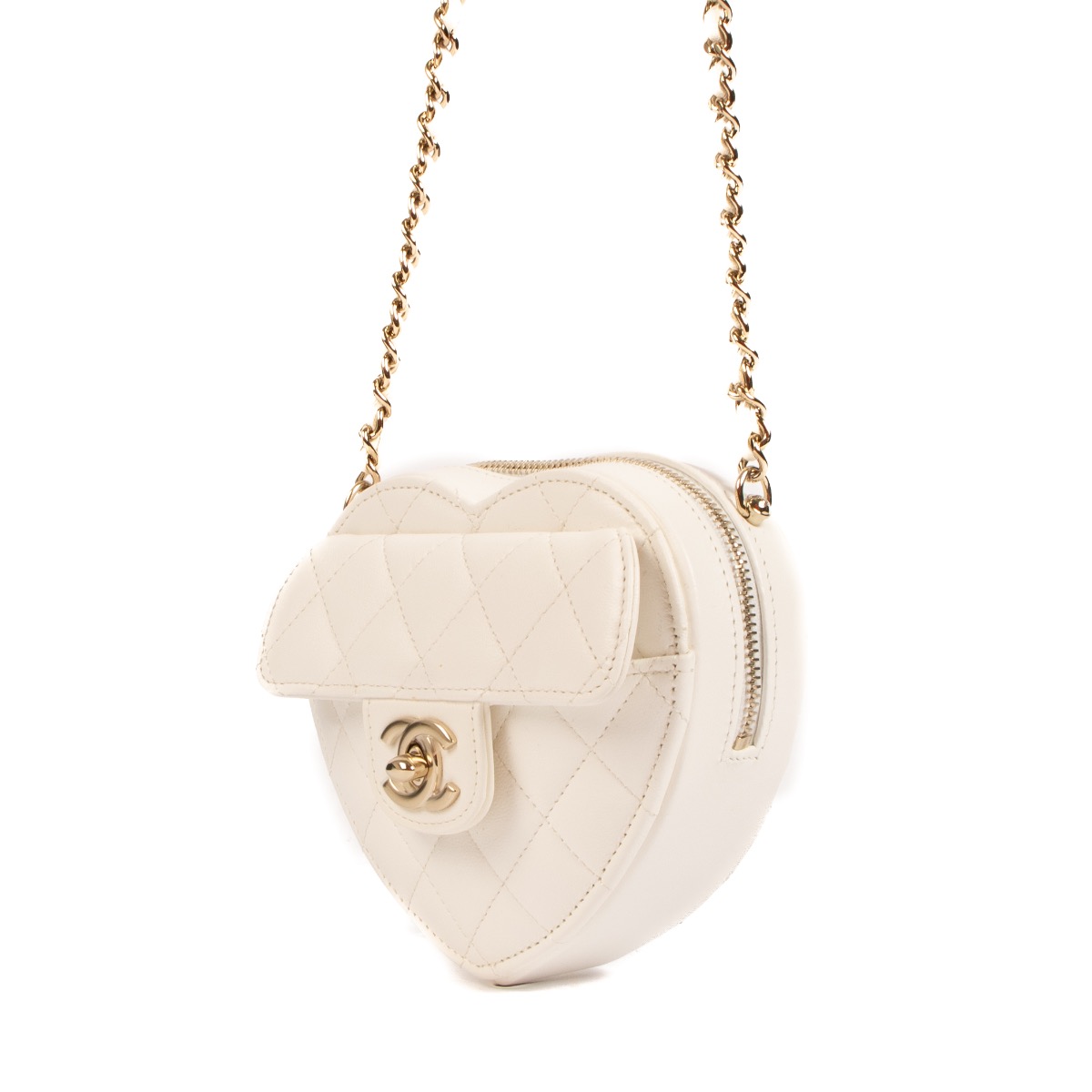 Chanel round discount bag white