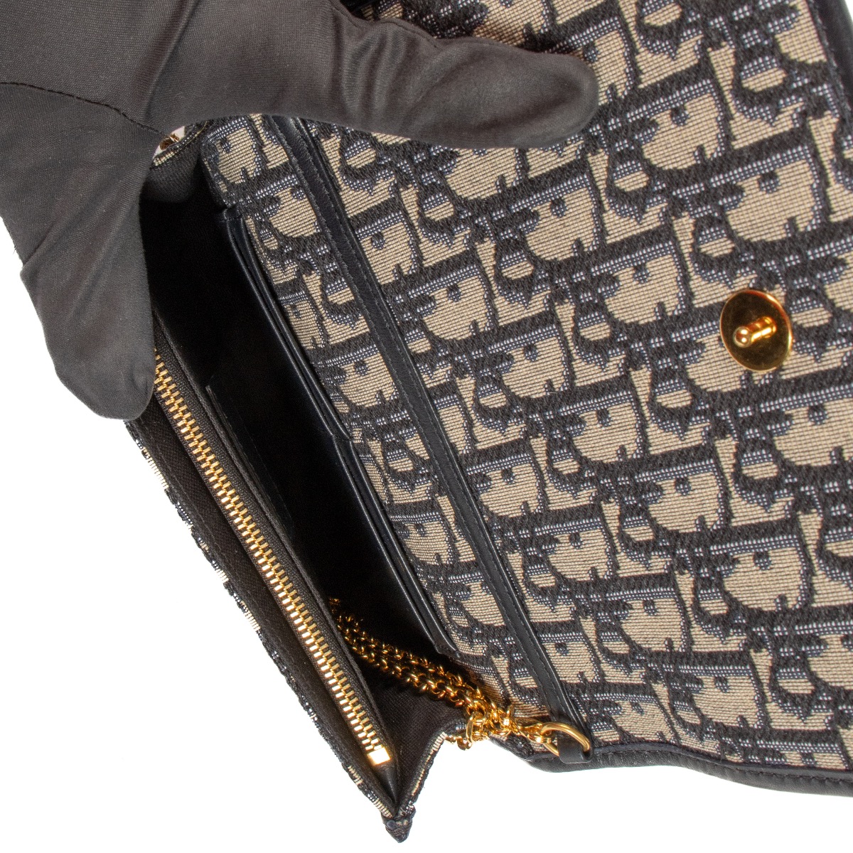 Christian Dior Blue Oblique 30 Montaigne Pochette