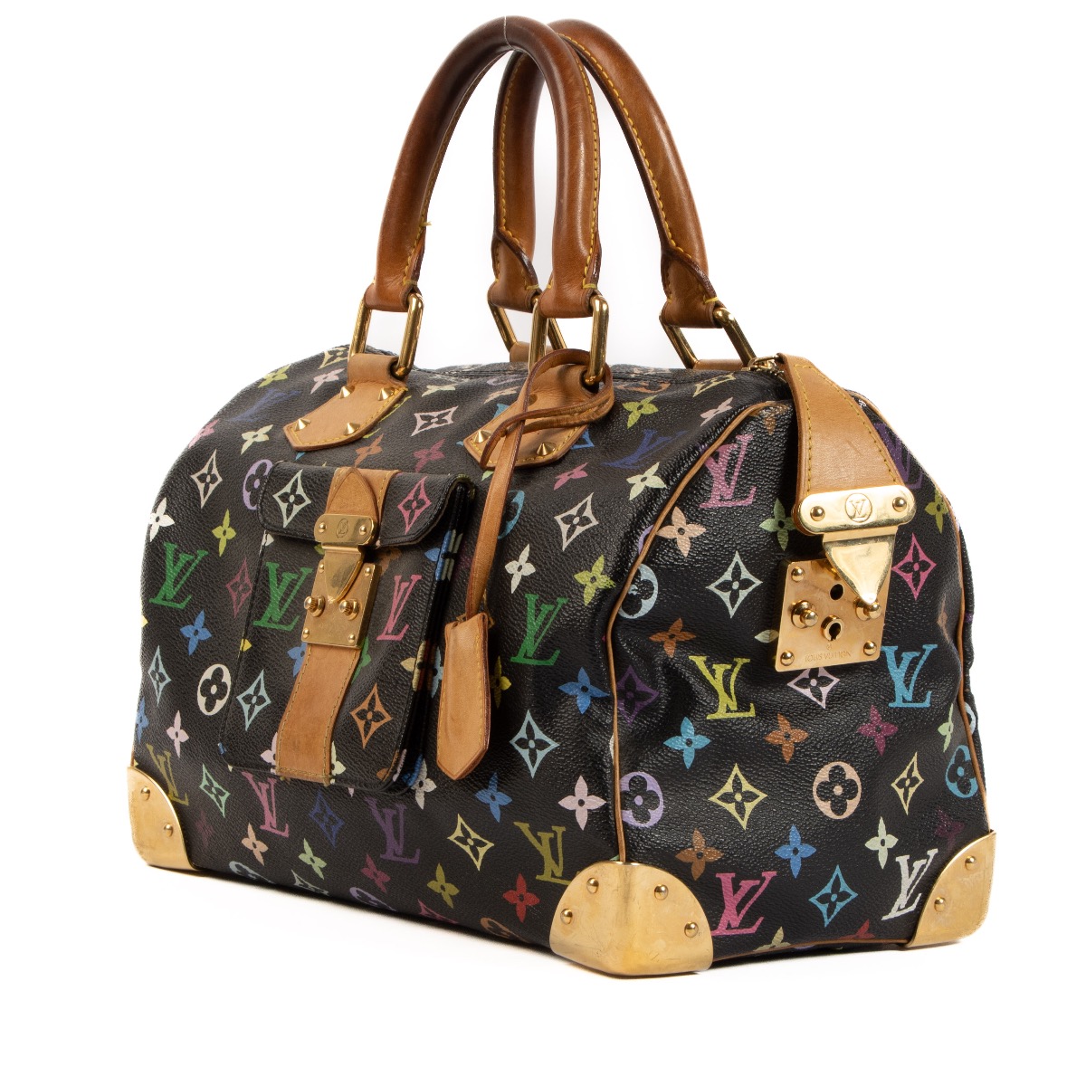 Louis Vuitton x Takashi Murakami Black Monogram Multicolore Speedy
