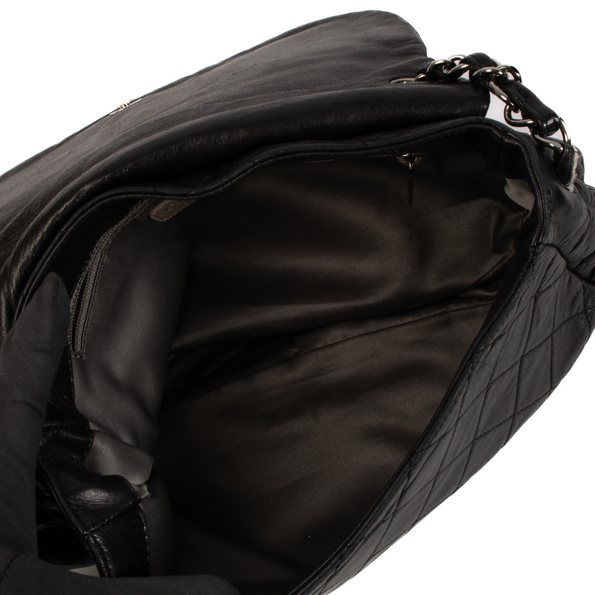 Chanel Black Quilted Lambskin Small Sharpei Flap Bag