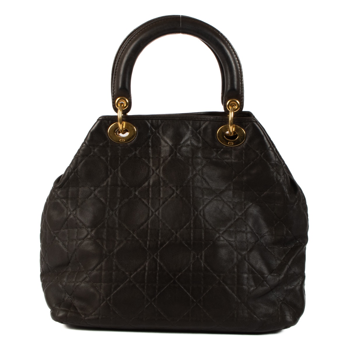 Christian Dior Cannage Lambskin Leather Soft Lady Dior Tote Bag