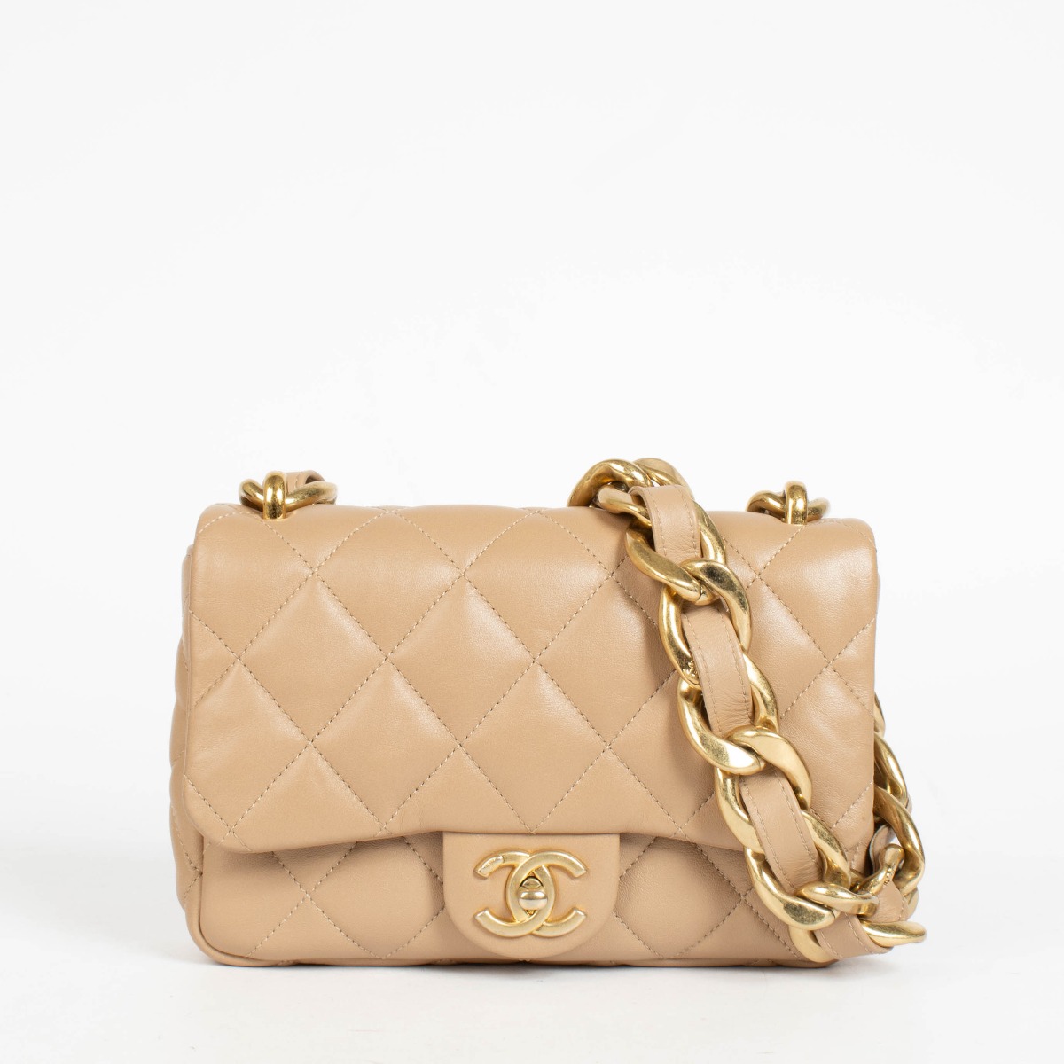 Chanel Beige Lambskin Small Funky Town Bag ○ Labellov ○ Buy and