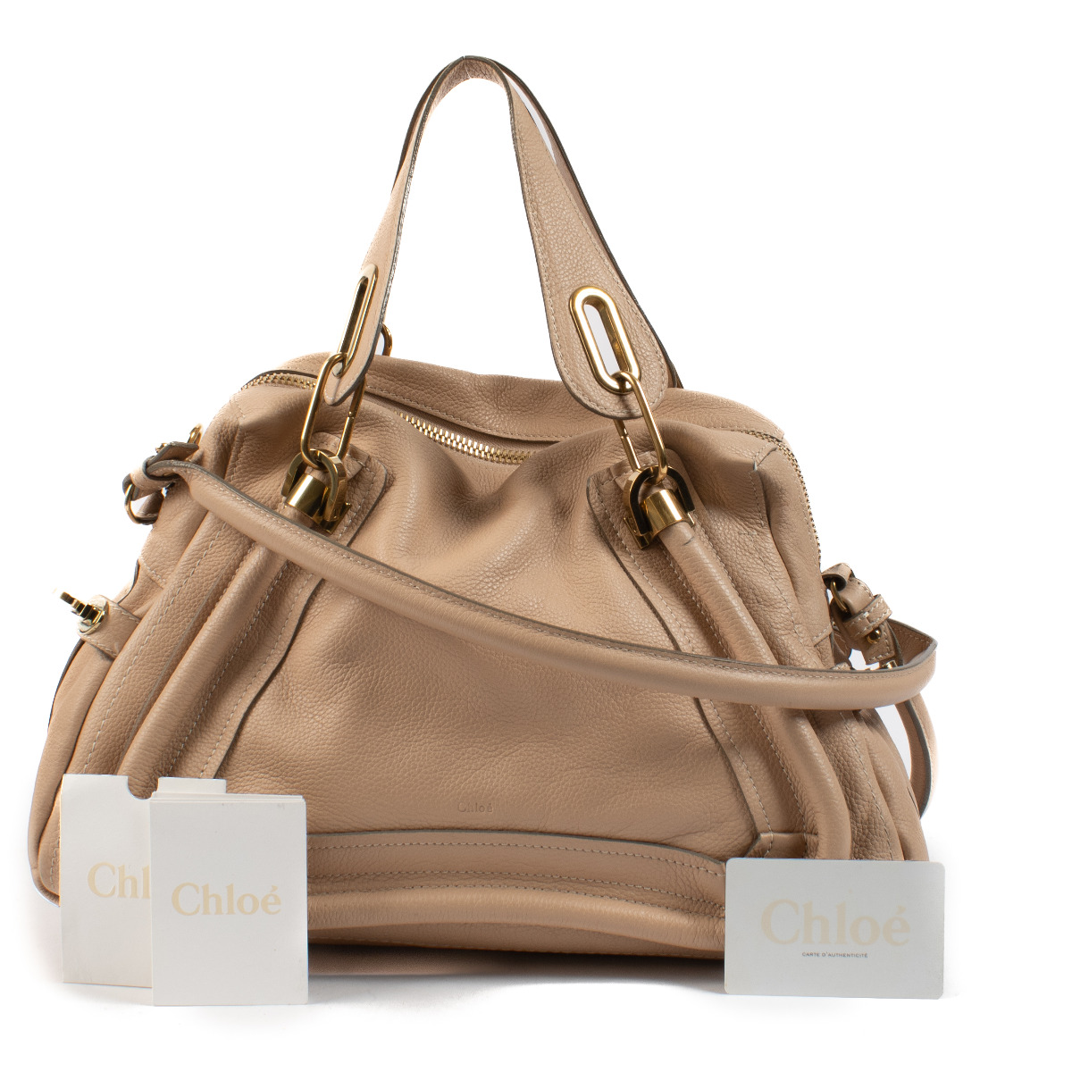 Chloé Paraty 24 Bag in Shiny Leather in Black | Chloé US