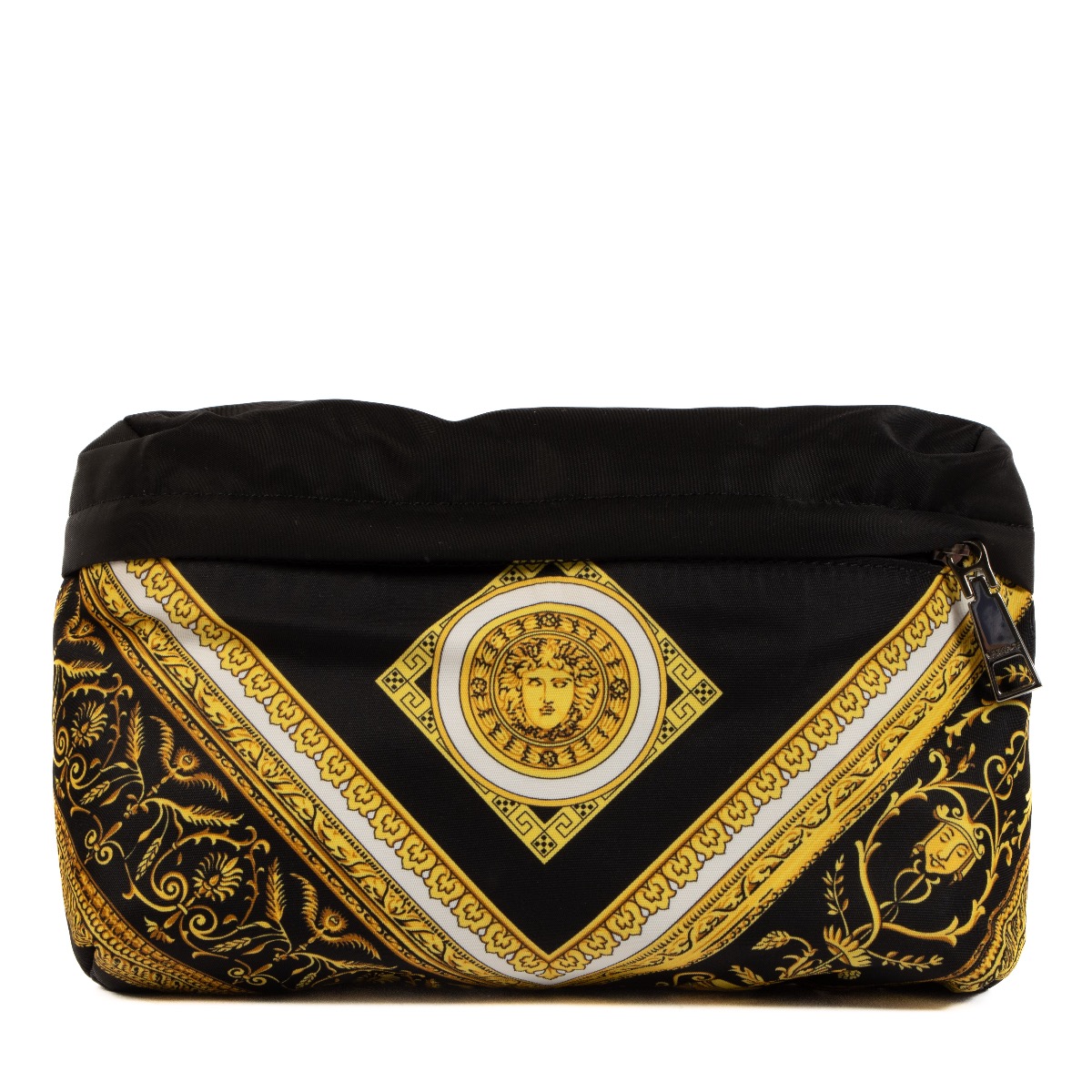 Versace Black and Yellow Barocco Nylon Belt Bag Labellov Buy