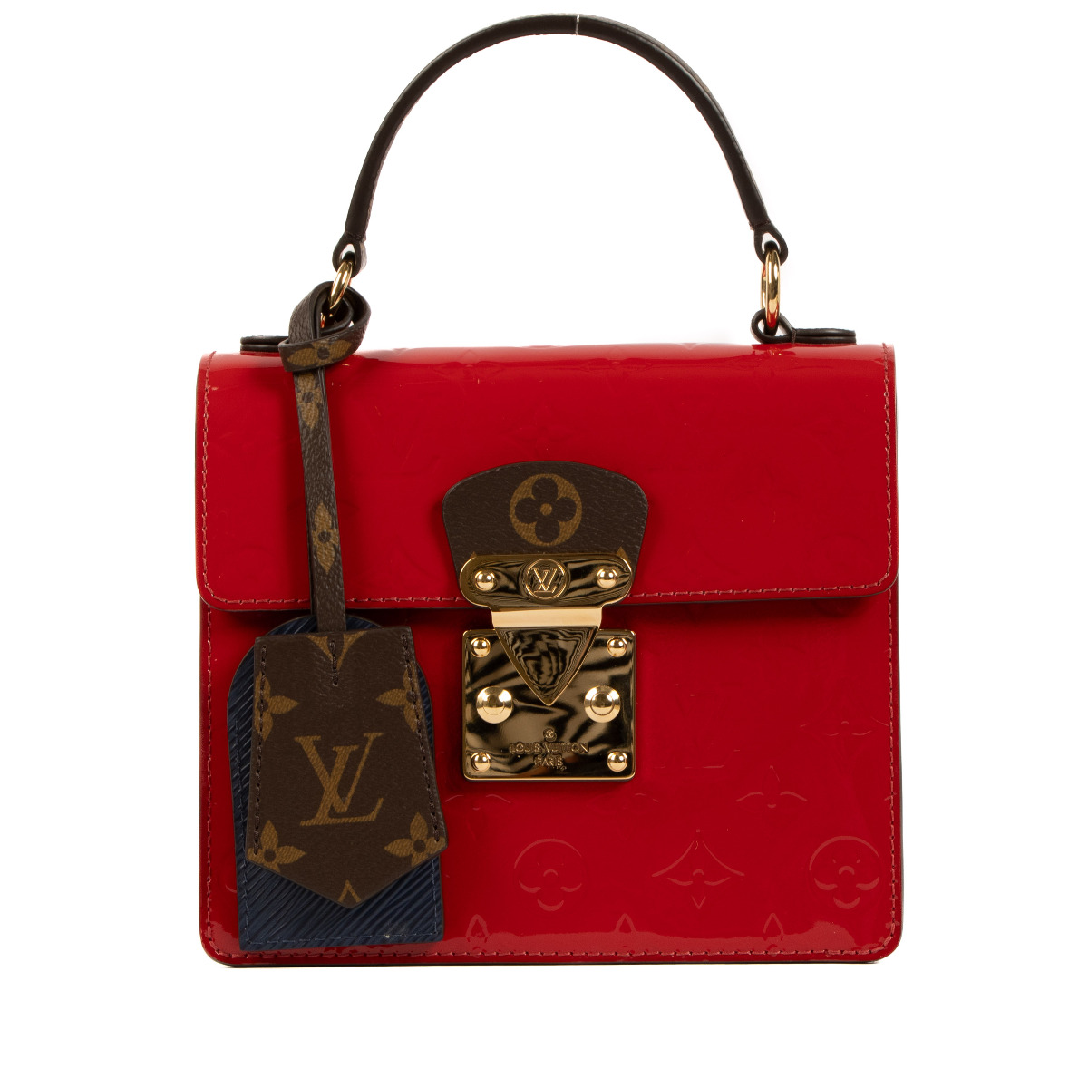 Louis Vuitton Red Patent Navy Epi Monogram Spring Street Bag