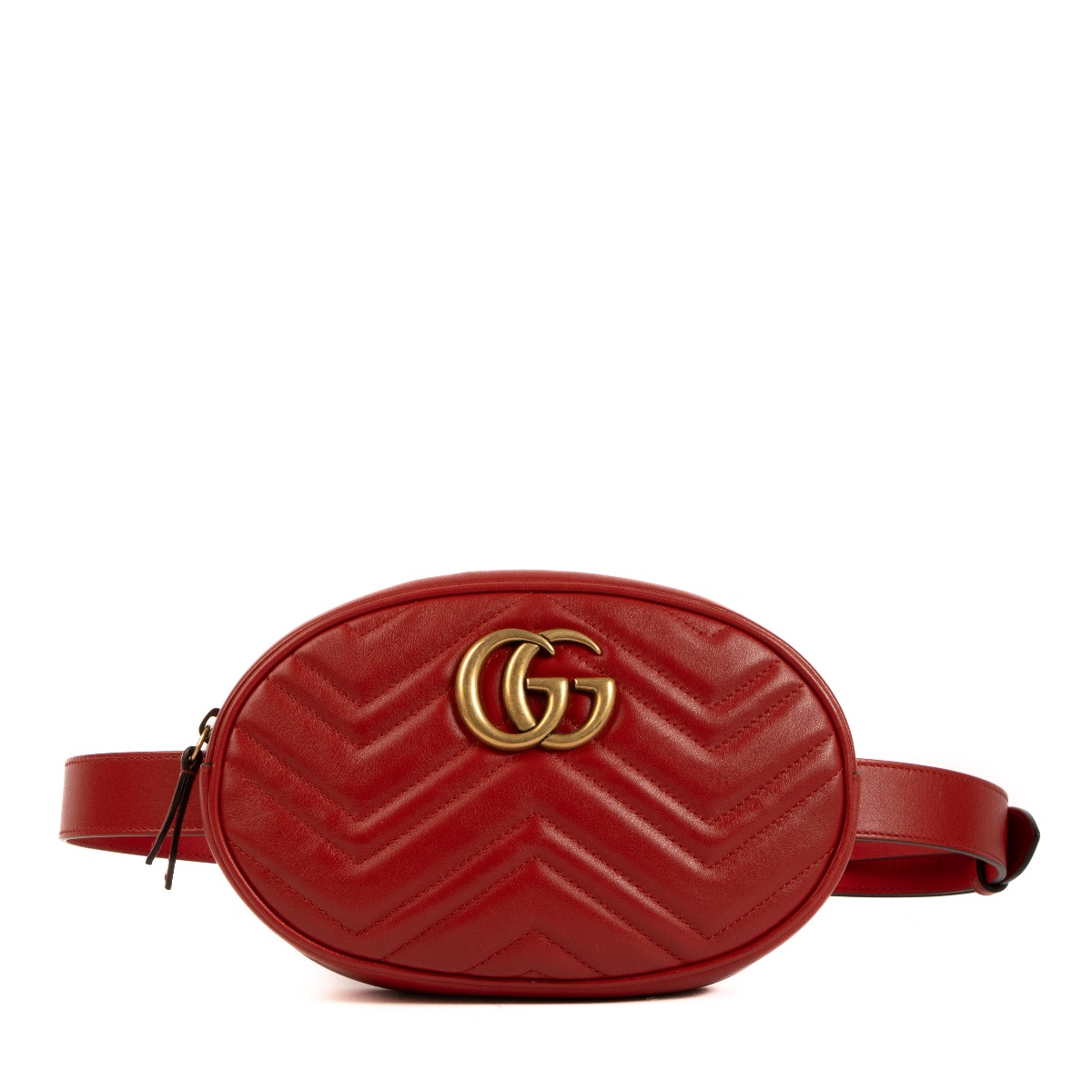 Gucci Red GG Marmont Belt Bag ○ Labellov ○ Buy and Sell