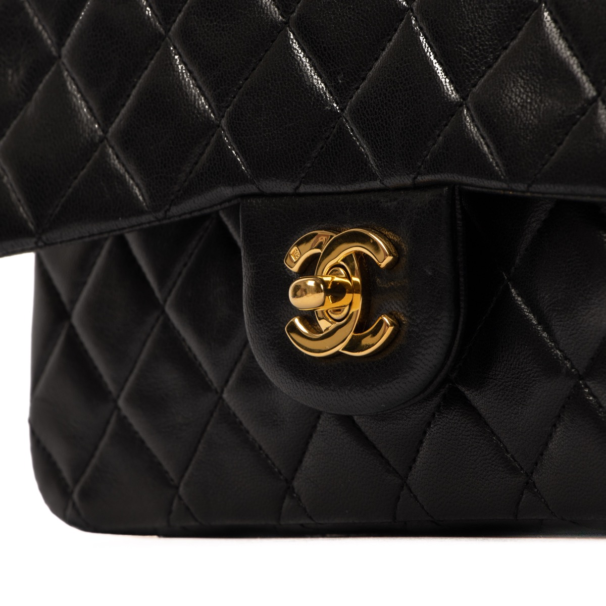 chanel black lambskin small Classic flap bag ○ Labellov