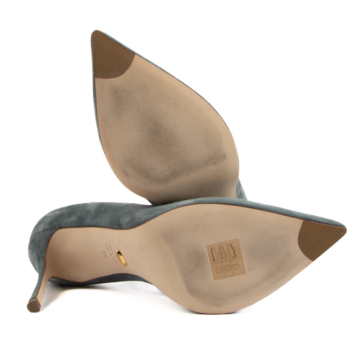 Sergio Rossi Denim Blue Suede Godiva 90 Pumps - Size 39