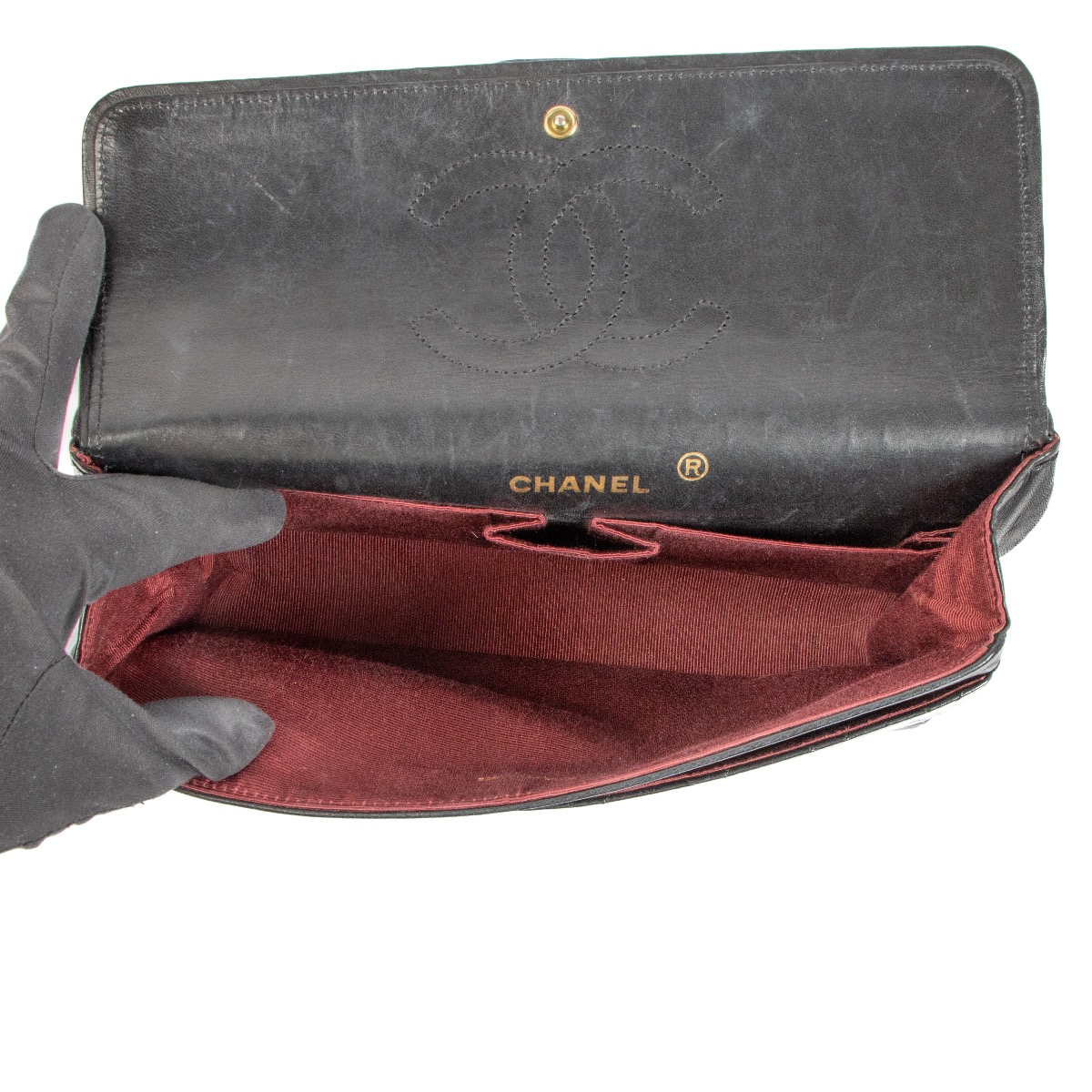 Chanel Black Lambskin Large Jumbo Classic Flap Bag ○ Labellov