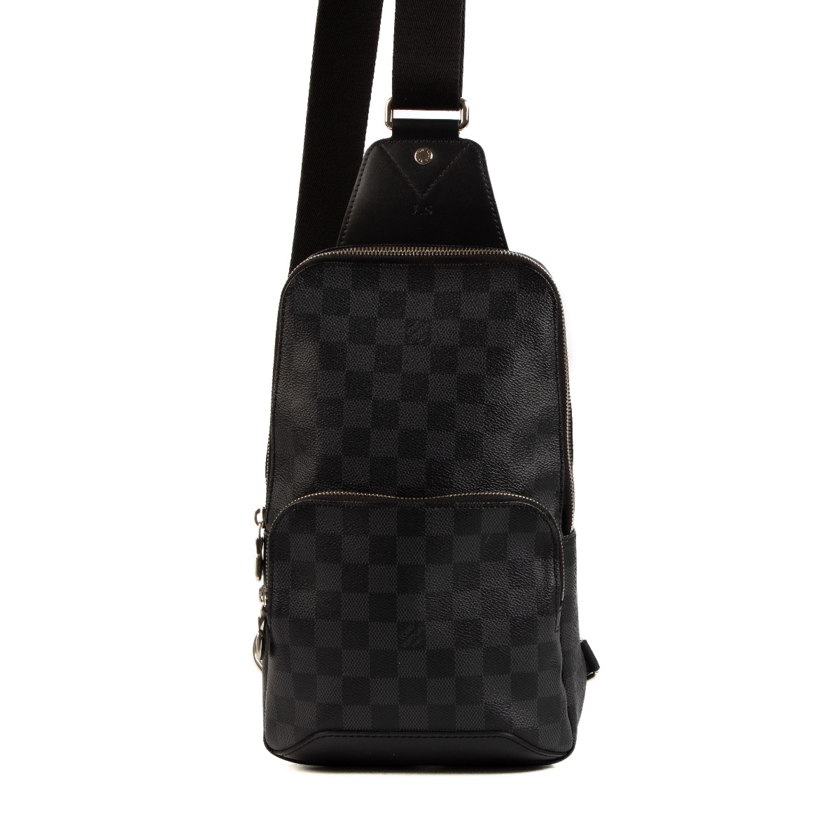 LOUIS VUITTON Avenue Sling Damier Graphite Backpack Bag Black