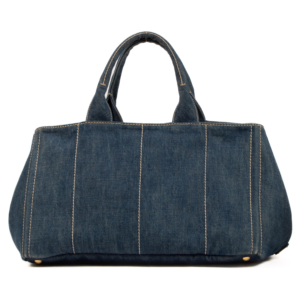 Prada Blue Denim Logo Large Canapa Tote Bag Labellov Buy and