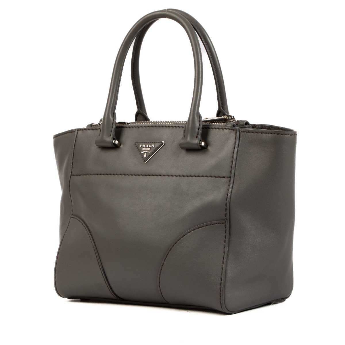 Prada Grey City Calf Twin Pocket Tote Bag Labellov Buy and Sell Authentic Luxury