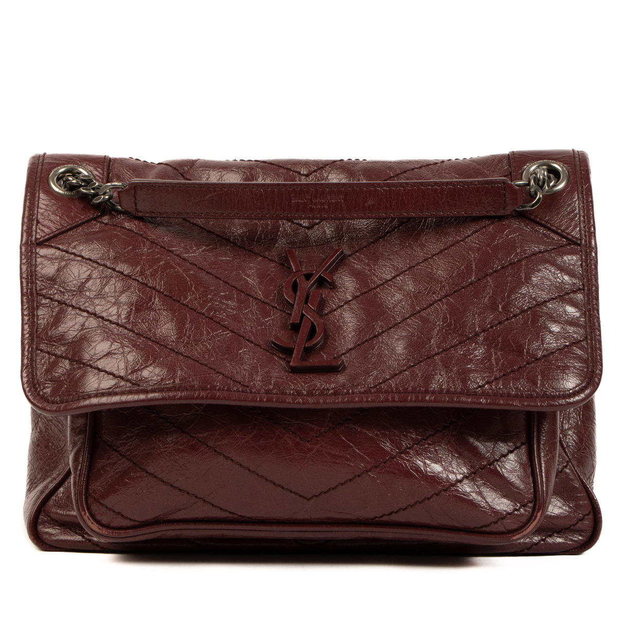 Saint Laurent Burgundy Medium Niki Crossbody Bag ○ Labellov