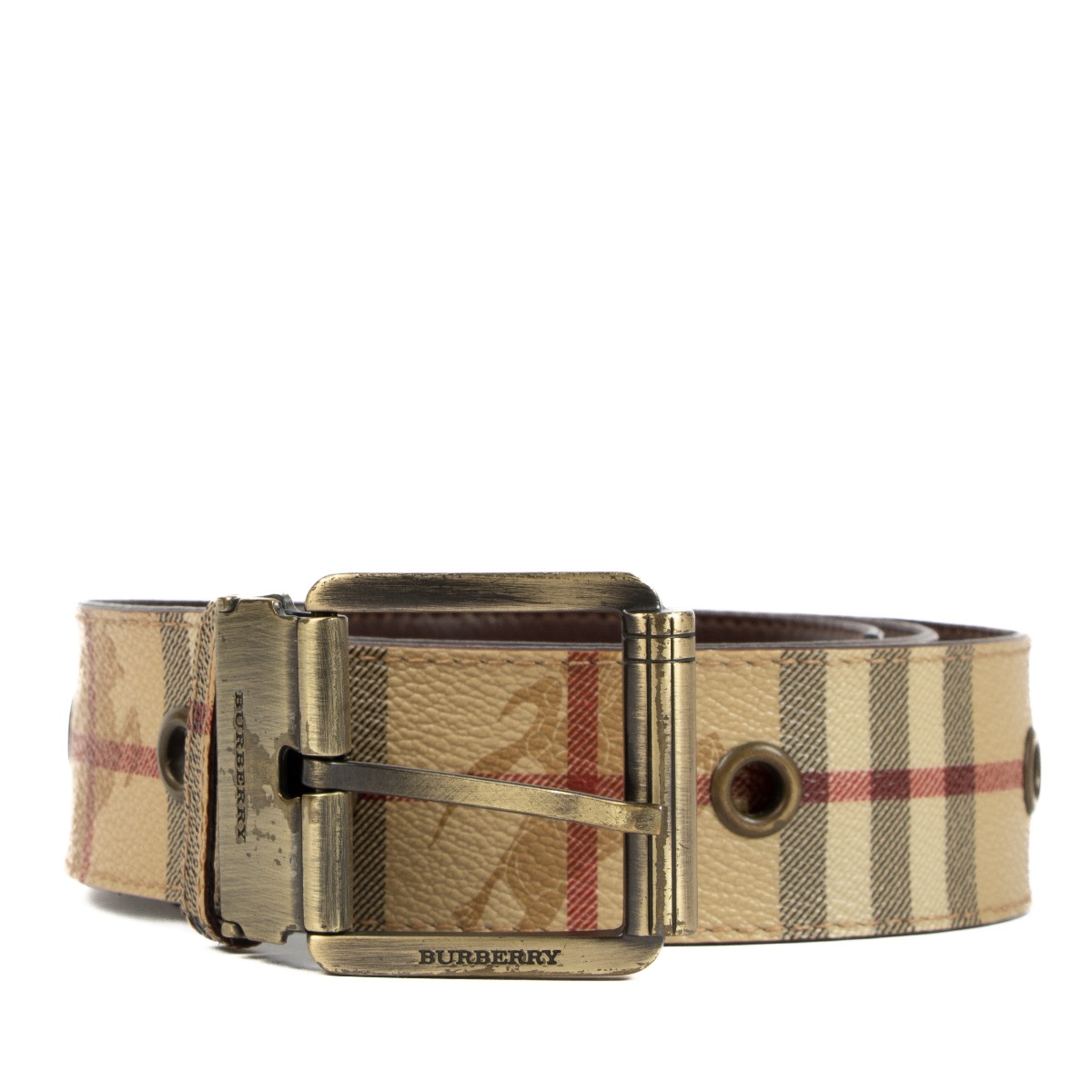 Burberry haymarket check belt store