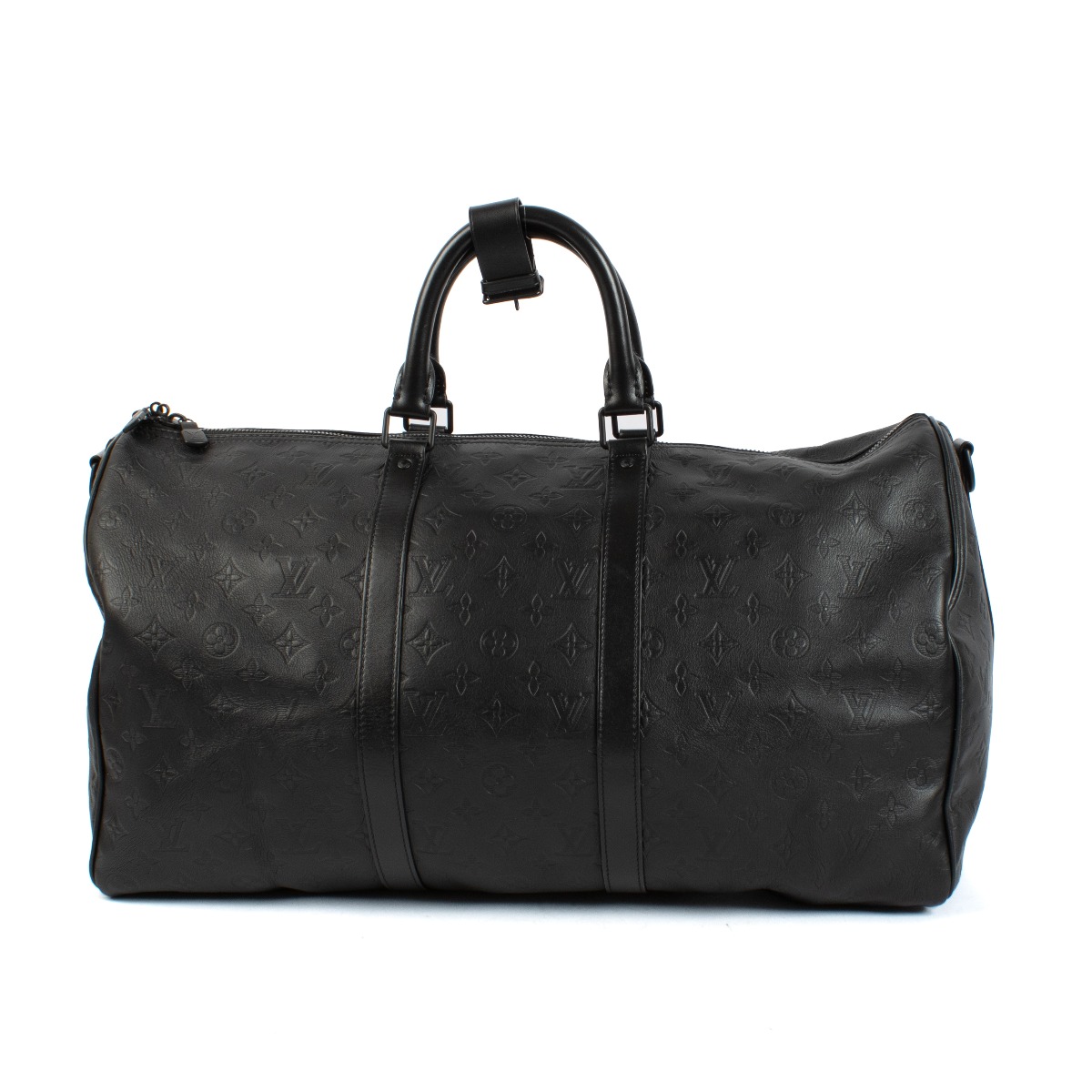 Louis Vuitton Black Monogram Shadow Keepall 50 ○ Labellov