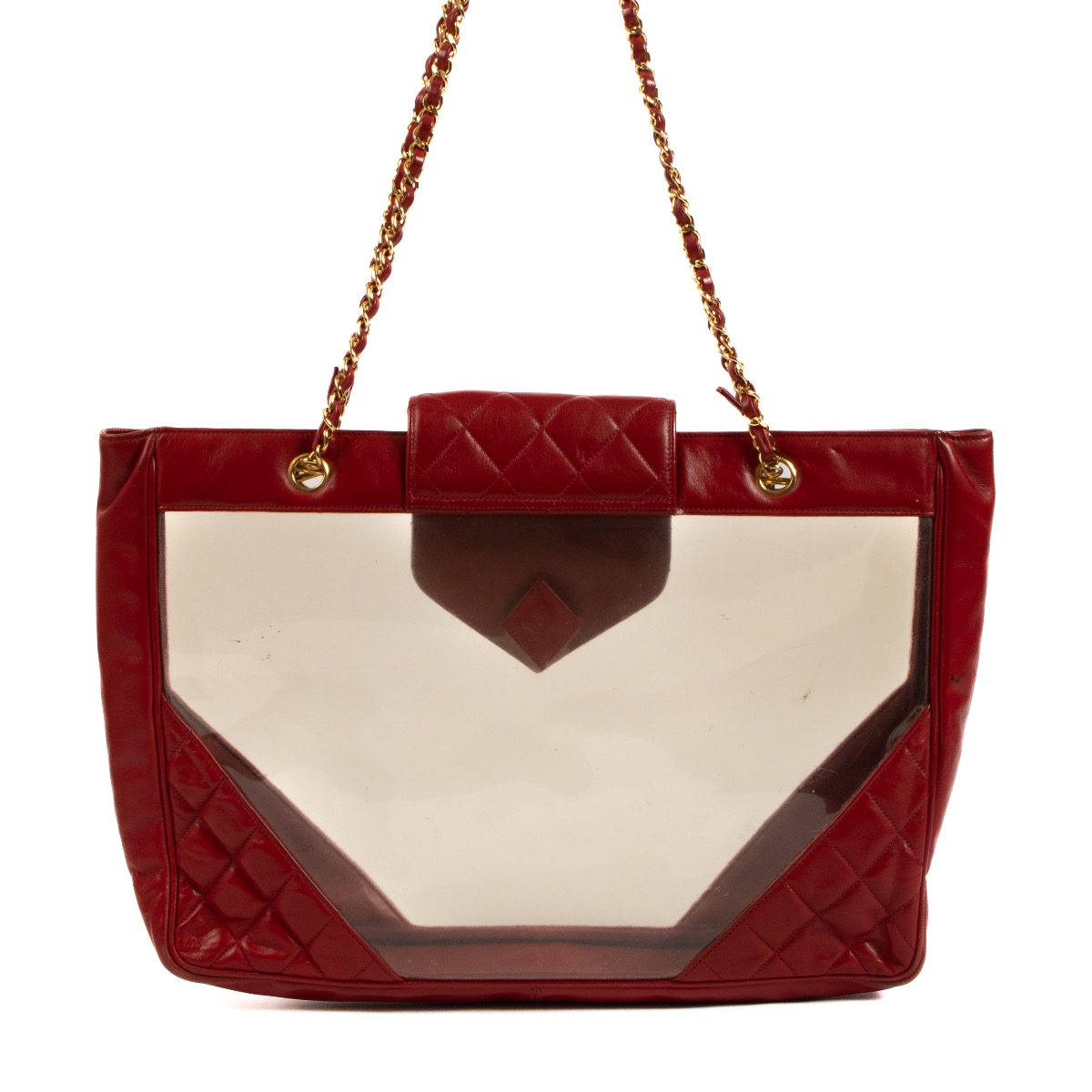 Red chanel tote bag top