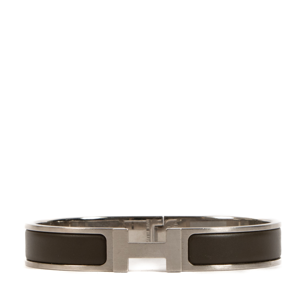 Hermès Anthracite Grey Clic HH Bracelet - Size T6 ○ Labellov