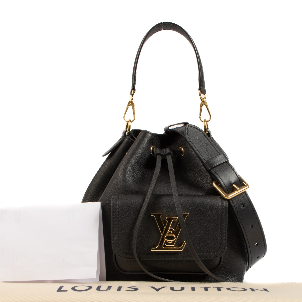 Louis Vuitton Black Lockme Bucket Bag Labellov Buy and Sell