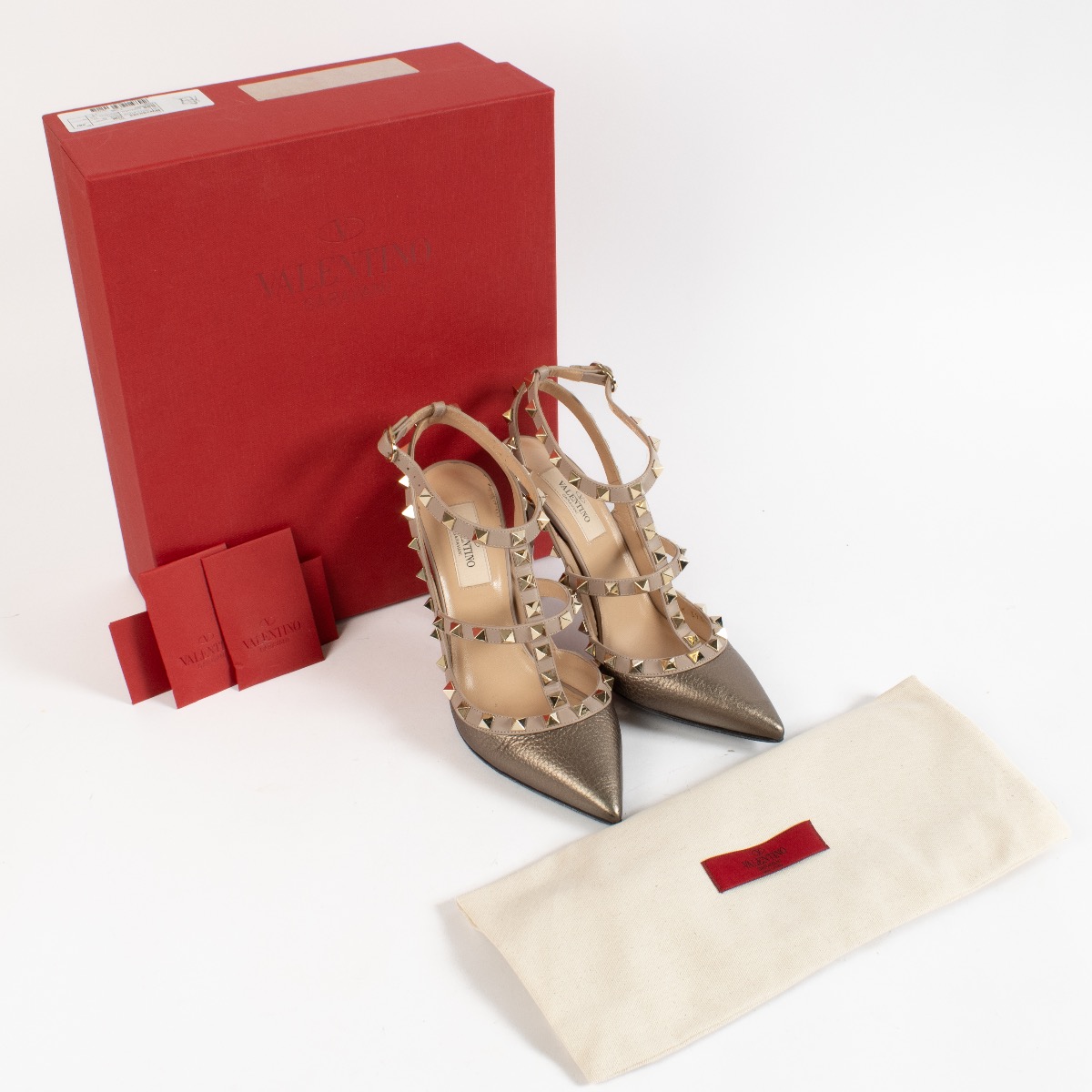 VALENTI Revo2 美品 Valentino Garavani - Rockstud Red Multi Leather City Mule, 60mm