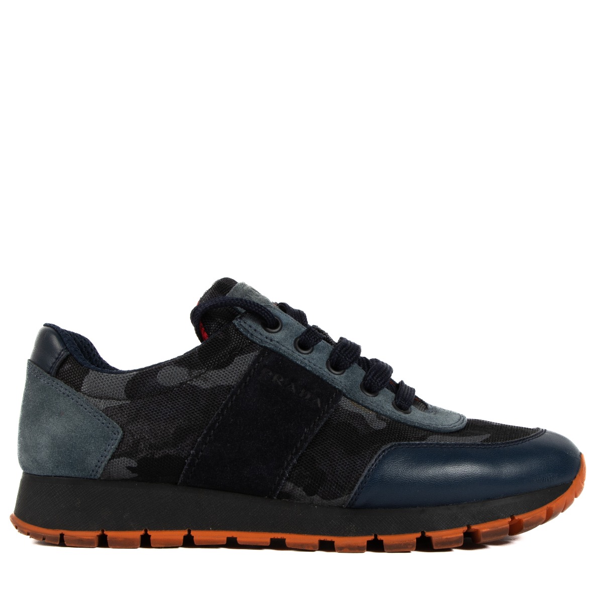 Prada Blue Orange Camouflage Sneakers Size 37 5 Labellov