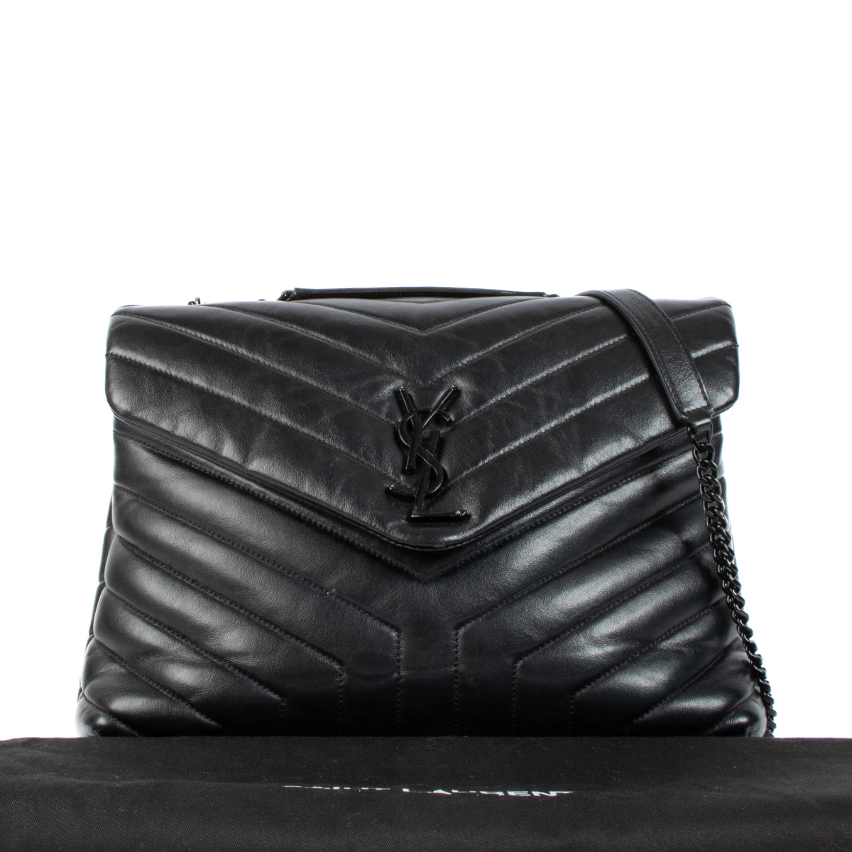Ysl loulou medium black hardware discount
