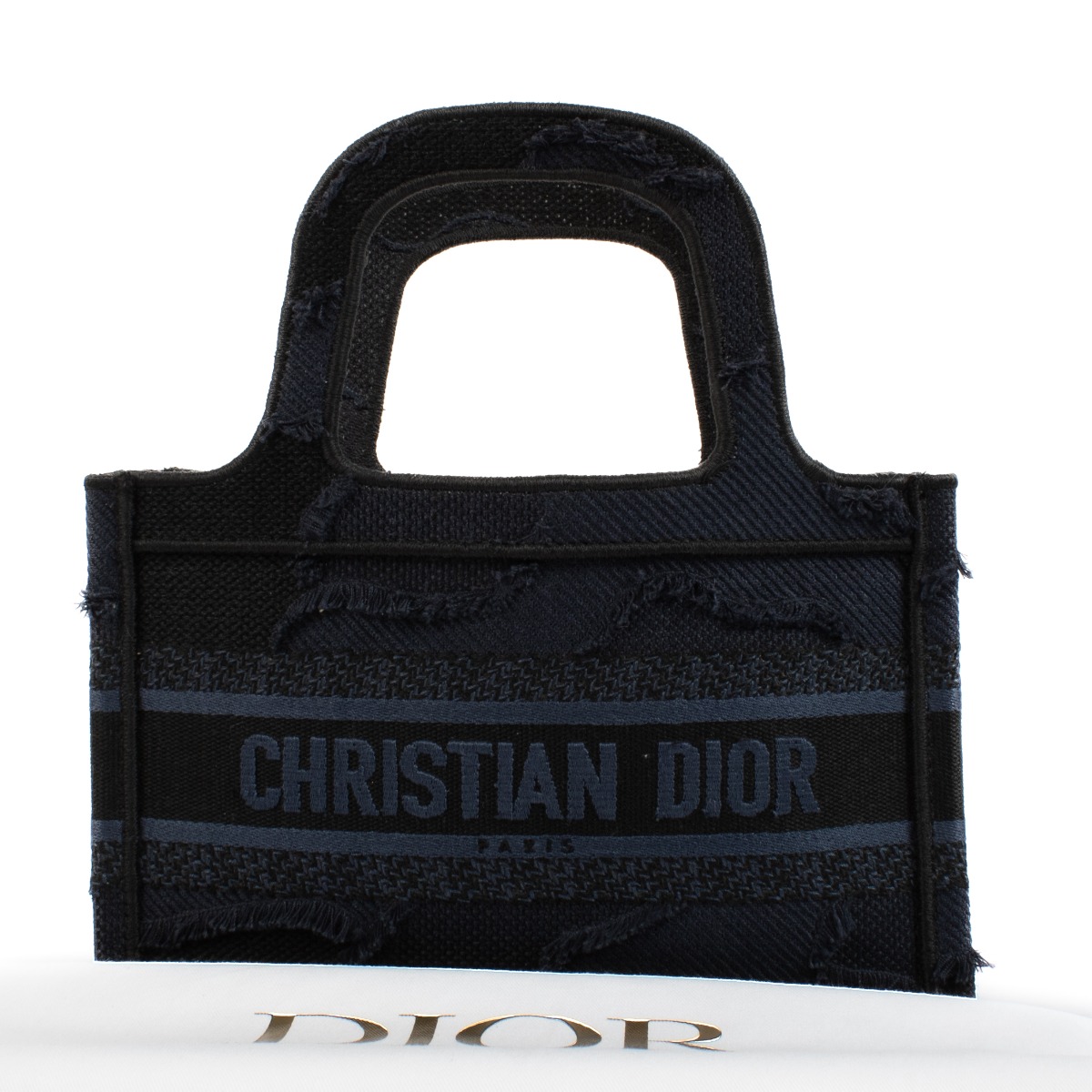 Dior Navy Blue Camouflage Mini Book Tote Bag Labellov Buy and Sell Authentic Luxury