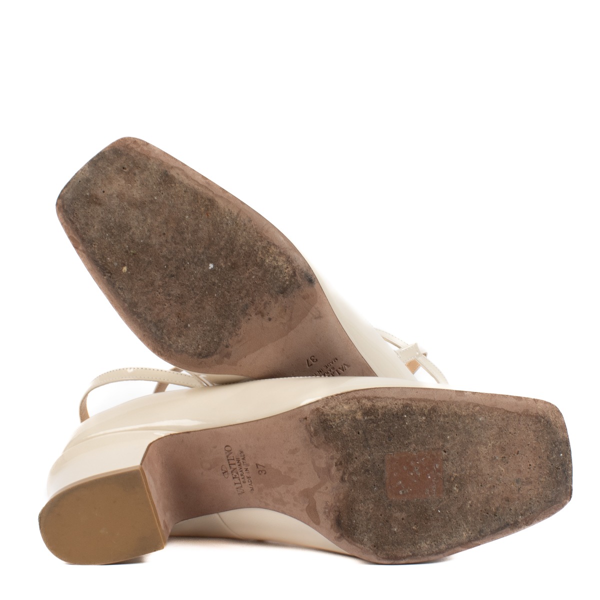サンダル・ミュール VALENTINO Valentino Garavani With Heel (7W2S0LQ1 DAL790) Rockstud leather decolleté slingback VALENTINO GARAVANI