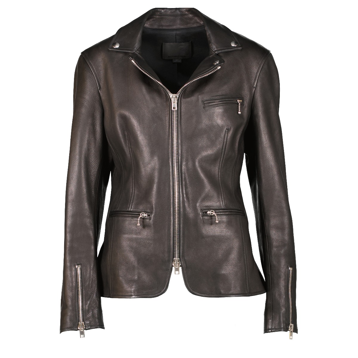 ジャケット・アウター ANDWANG AND logo leather jacket 002 Alexander Wang Black Leather Biker Jacket - size US 8