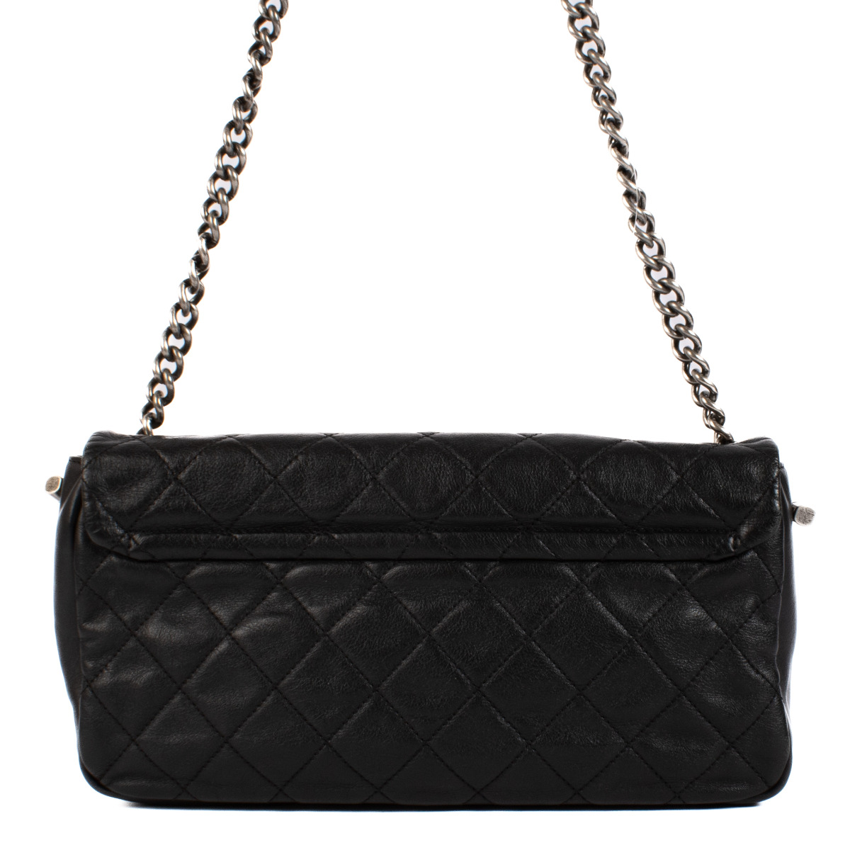 CHANEL ブラックレザー ピコタン型バッグ ll11487_chanel_black_leather_s