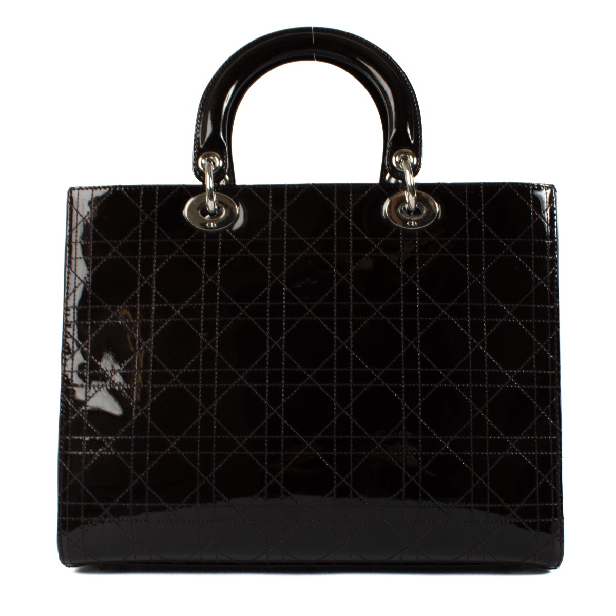 Dior Black Patent Leather Cannage Large Lady Dior Bag Labellov Buy and Sell Authentic Luxury