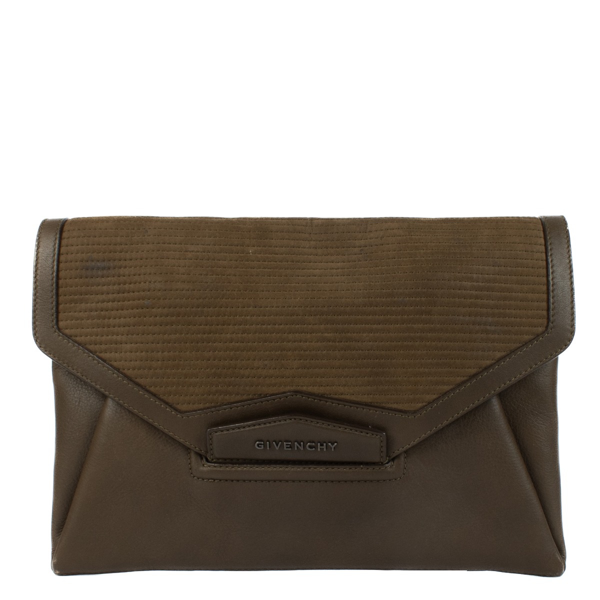 Givenchy Brown Leather Antigona Clutch Labellov Buy and Sell Authentic Luxury