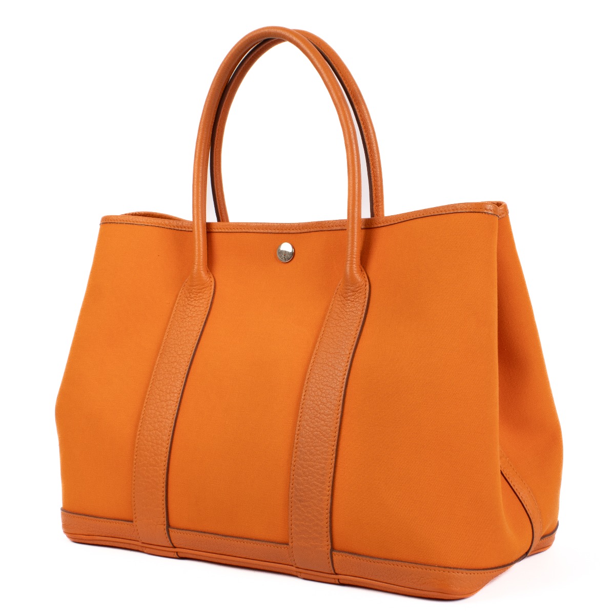 Hermès Garden Party 36 Orange Toile Officier/Buffalo PHW
