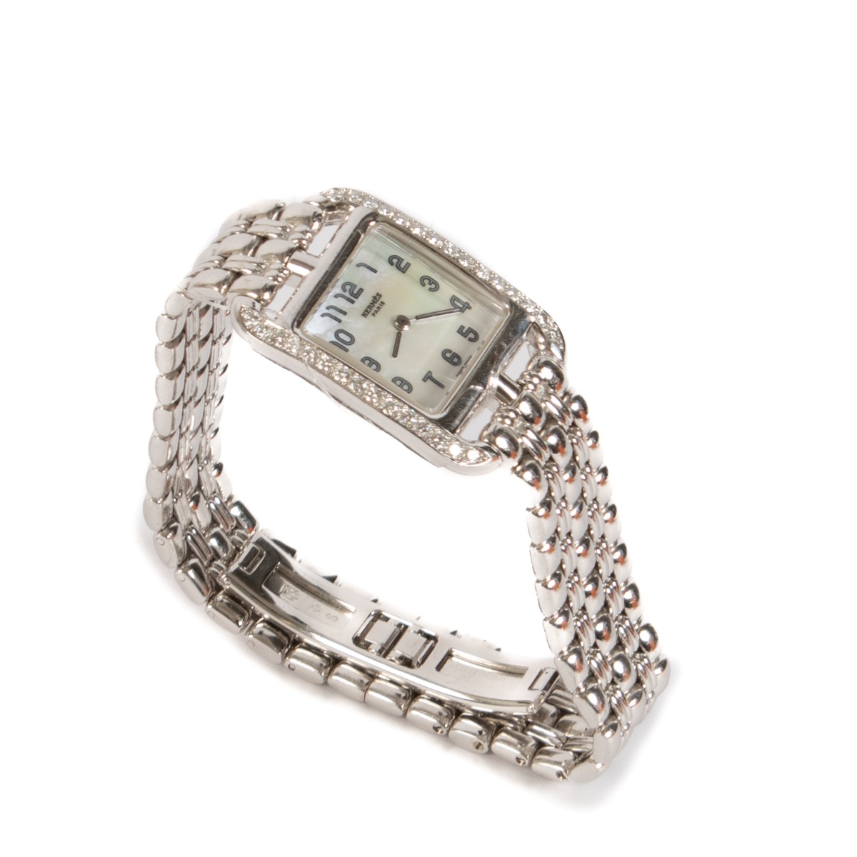 Hermès 18K White Gold/Diamond Small Cape Cod Watch, 31 mm