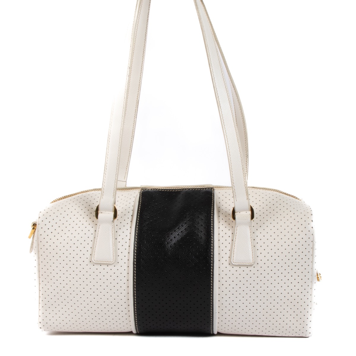 Prada black white best sale handbag