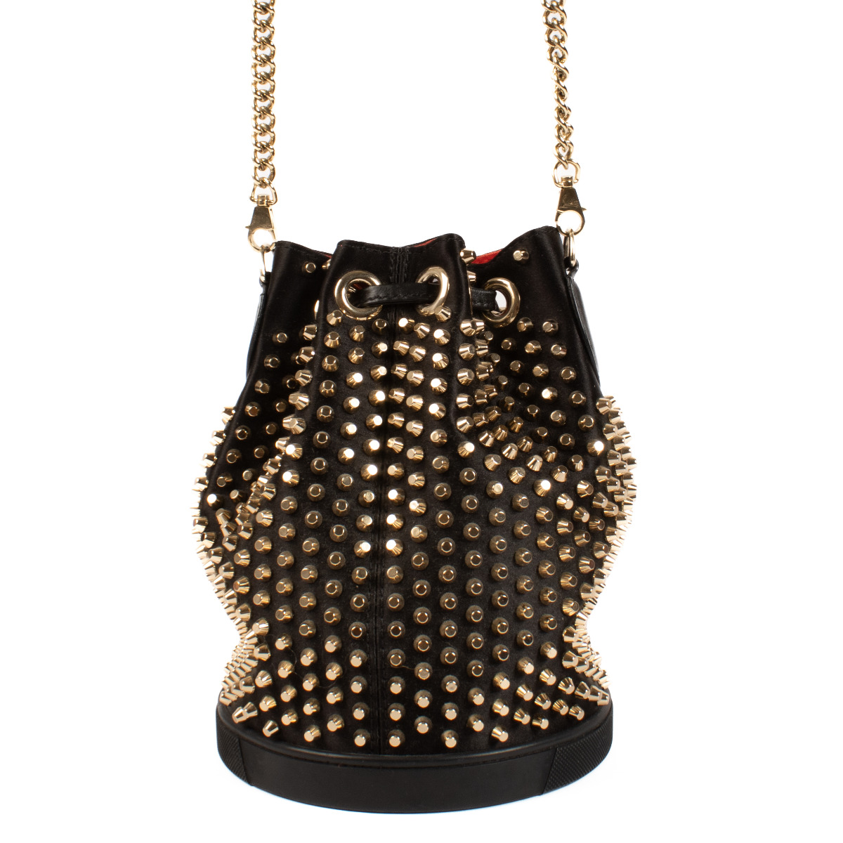 Christian Louboutin Black Studded Bucket Bag ○ Labellov