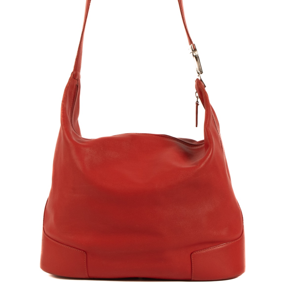 Red leather hobo bag store