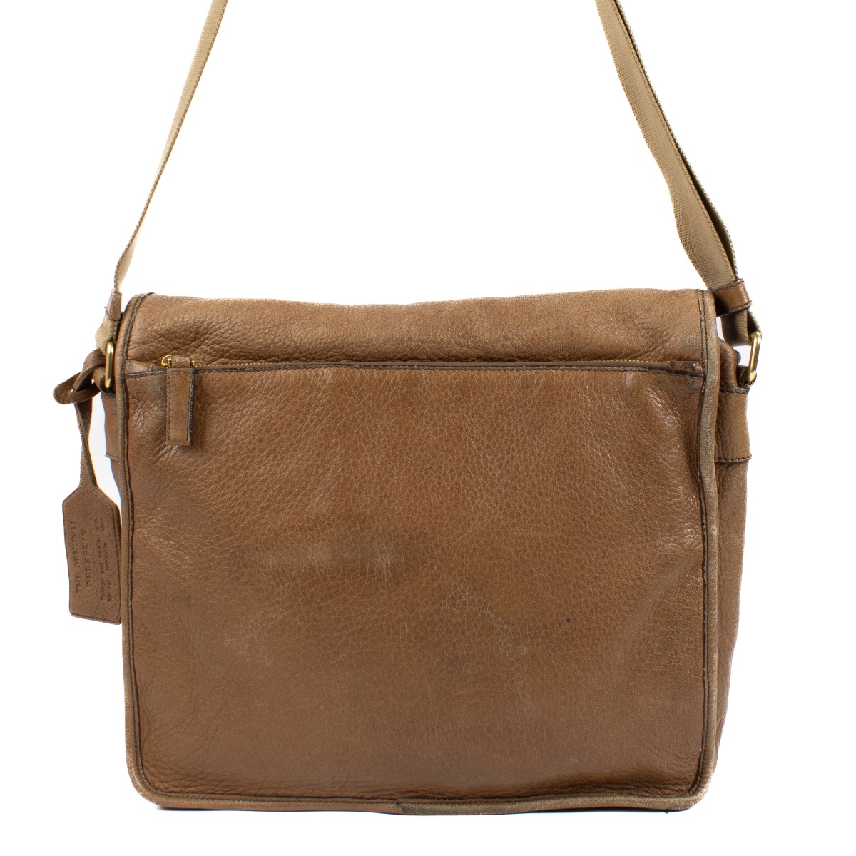 Prada Brown Deerskin Buckle Messenger Bag ○ Labellov ○ Buy