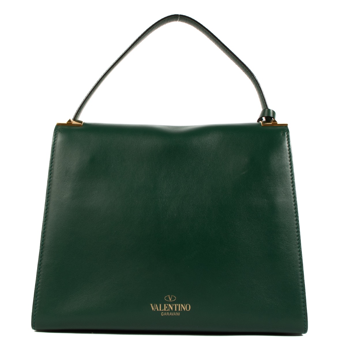 Valentino Garavani Green Leather My Rockstud Shoulder Bag