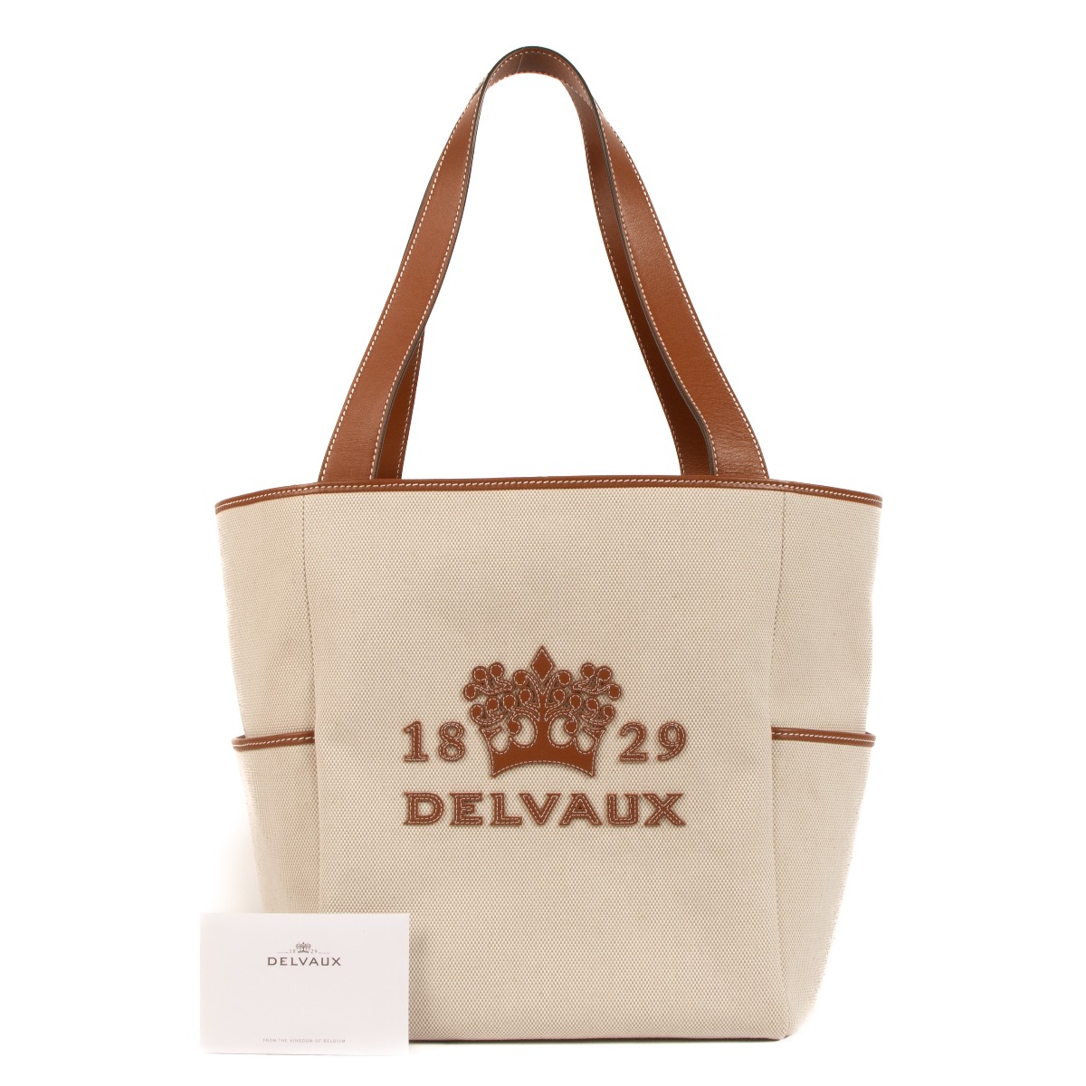 Delvaux Beige Canvas Delight Tote Bag Labellov Buy and Sell