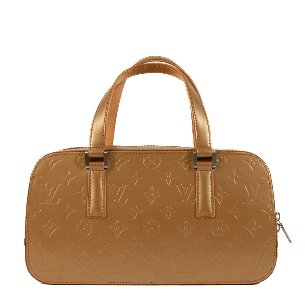 Louis Vuitton Gold Vernis Mat Shelton Top Handle Bag ○ Labellov