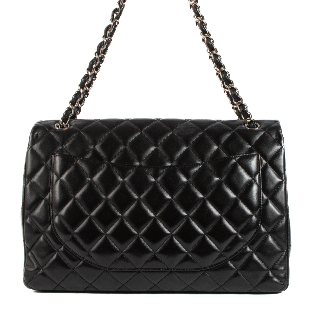 CHANEL 2.55 ヴィンテージ クラシック フラップバッグ マキシ Chanel Black Maxi Caviar Classic Double Flap Bag ○ Labellov