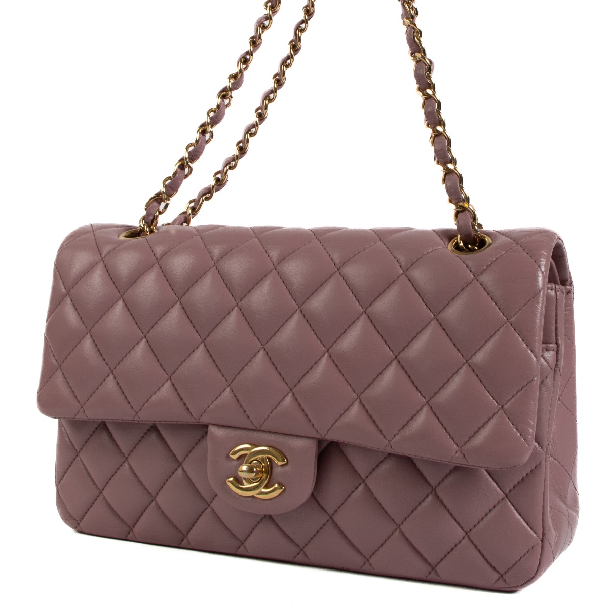 Chanel Mauve Lambskin Medium Classic Flap Bag ○ Labellov