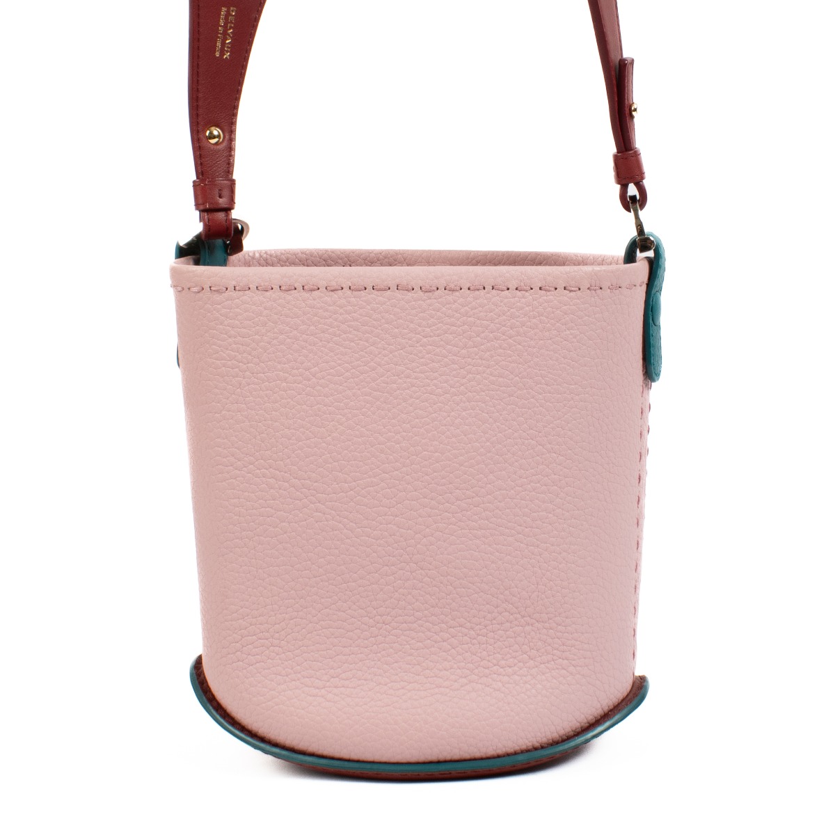 Delvaux Pink Taurillon Soft Pin Mini Bucket Surpiqué