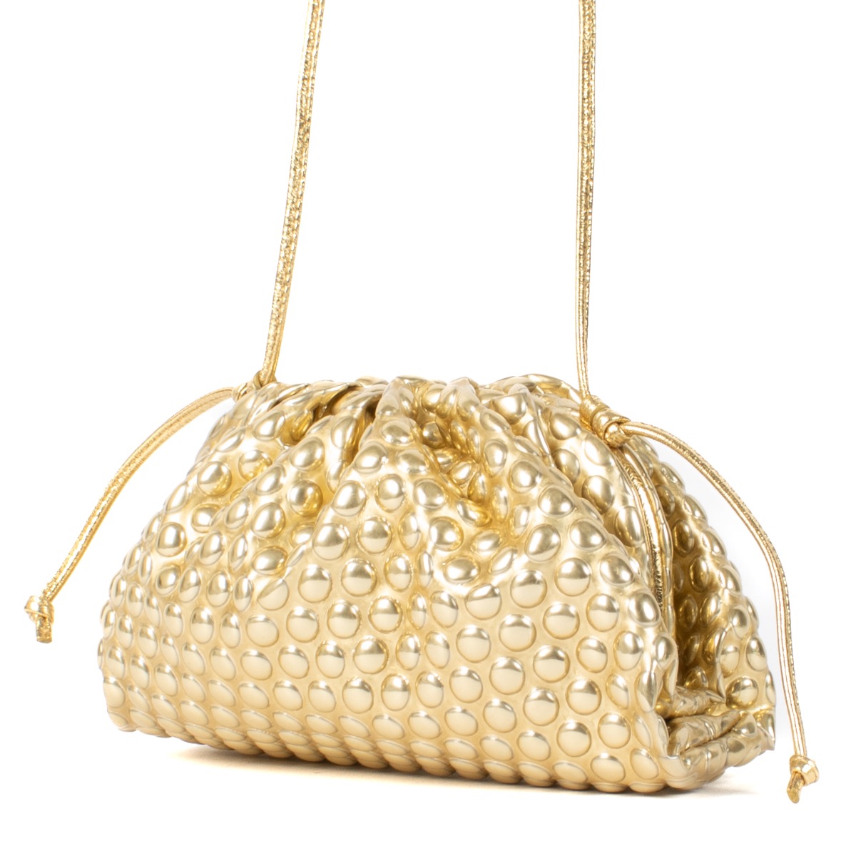 新作☆【Bottega Veneta】「ブリンク」ラバ Bottega Veneta Gold Bubble Wrap Mini Pouch ○ Labellov