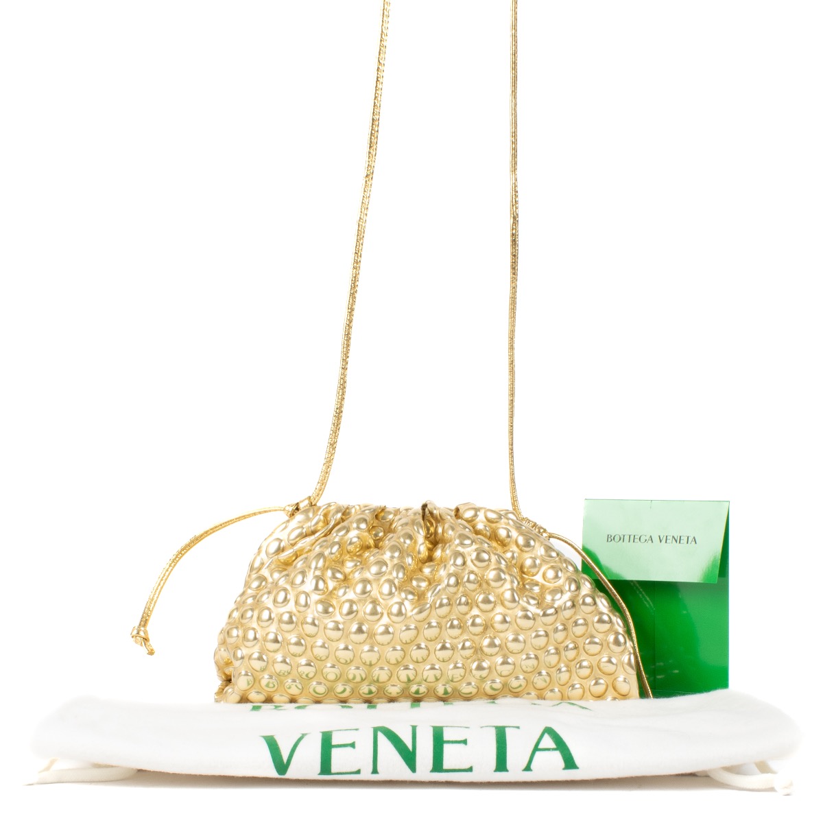 新作☆【Bottega Veneta】「ブリンク」ラバ Bottega Veneta Gold Bubble Wrap Mini Pouch ○ Labellov