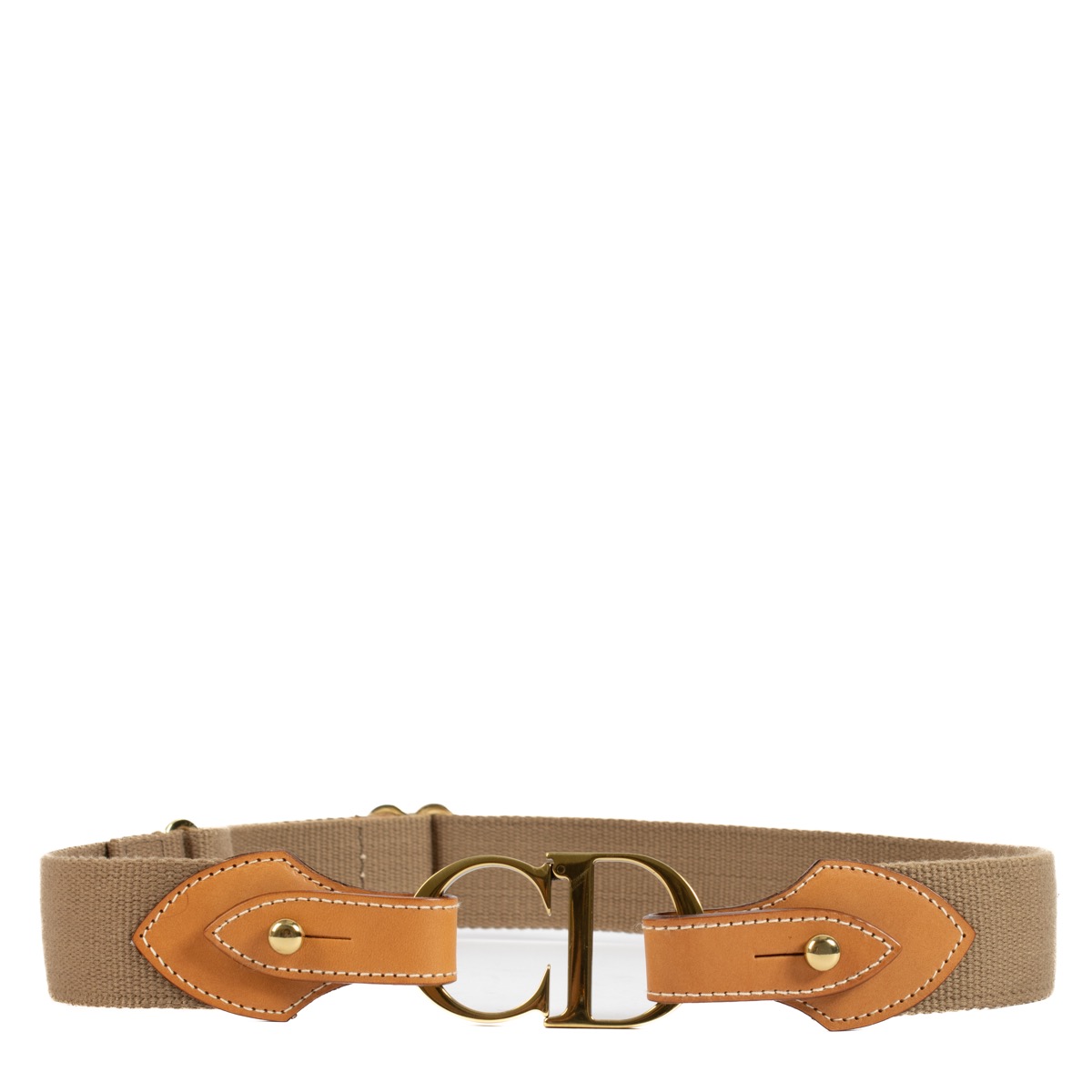 小物 Dior Logo Leather Belt llic Brown Christian Dior Brown Leather CD Logo Buckle Belt - TheRelux.com