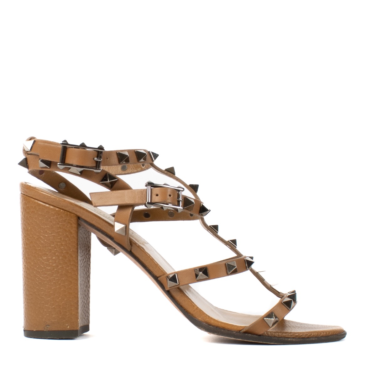 Valentino Garavani Brown Rockstud Heels Size 37 Labellov Buy and Sell Authentic Luxury