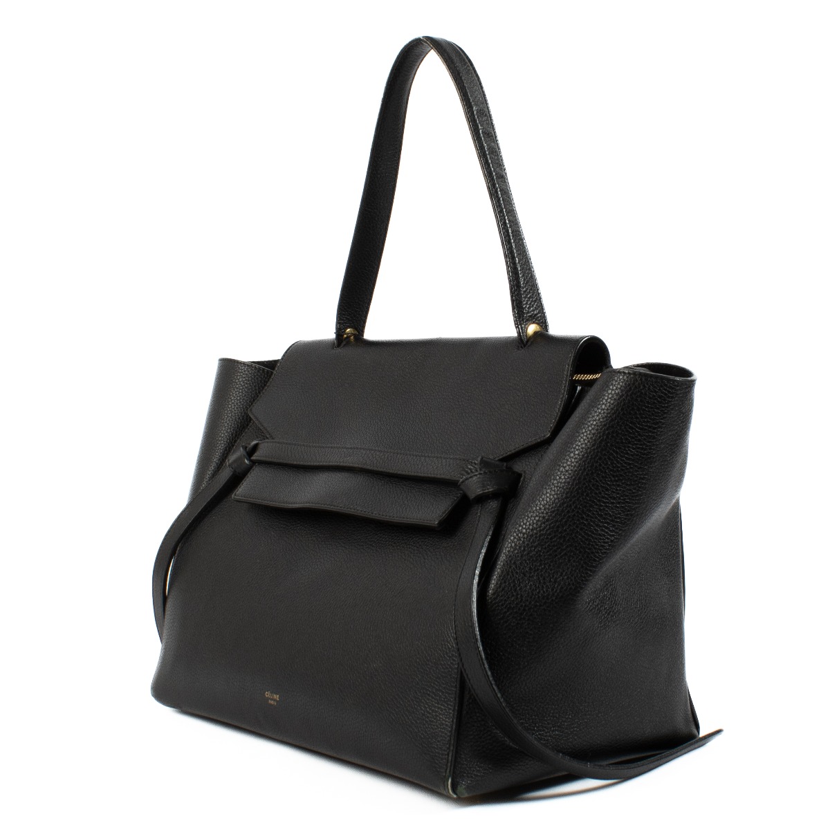 【CELINE】★Vintage★LARGE BELT BAG ラージ ベルトバッグ Celine Black Leather Large Belt Bag ○ Labellov ○ Buy and